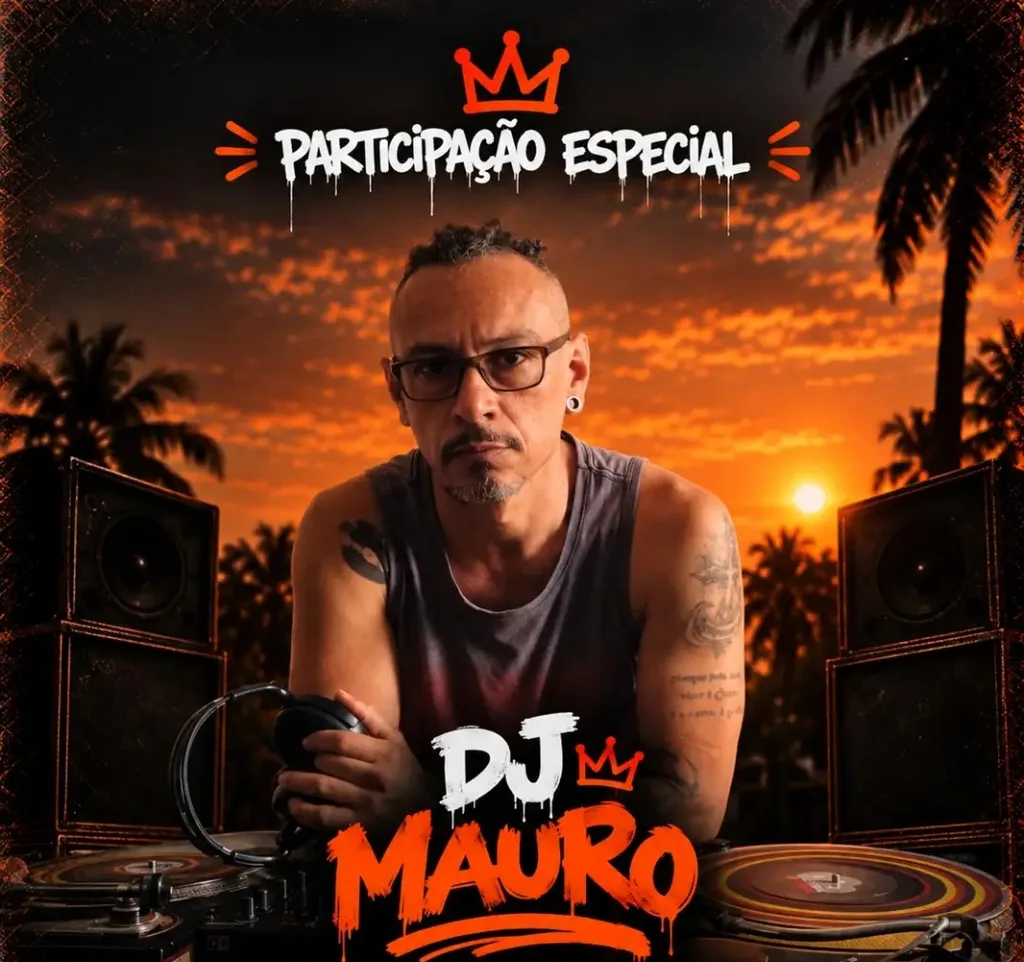 Cartaz da abertura da sede: participação especial de DJ Mauro